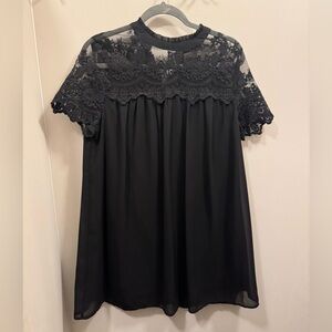 Vici Black Lace Detail Mini Dress